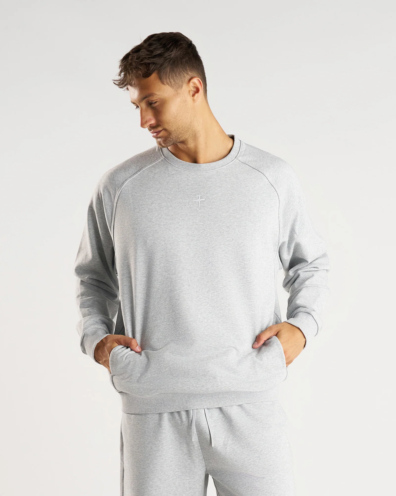 French Terry Crewneck - Heather Grey - Image 3