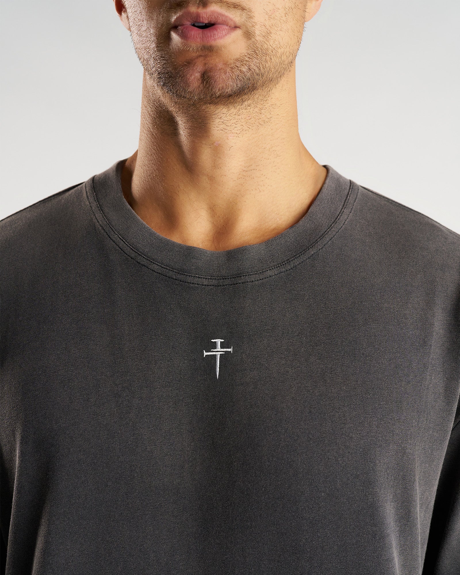 Heavyweight Cotton Oversized Long Sleeve "FHG" - Acid Wash - Image 3