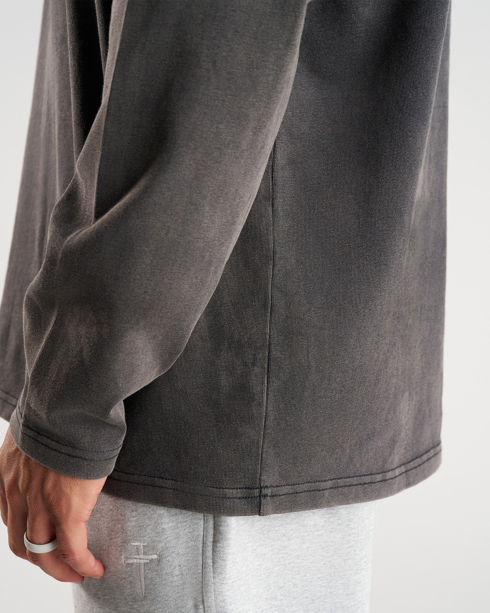 Heavyweight Cotton Oversized Long Sleeve "FHG" - Acid Wash - Image 4