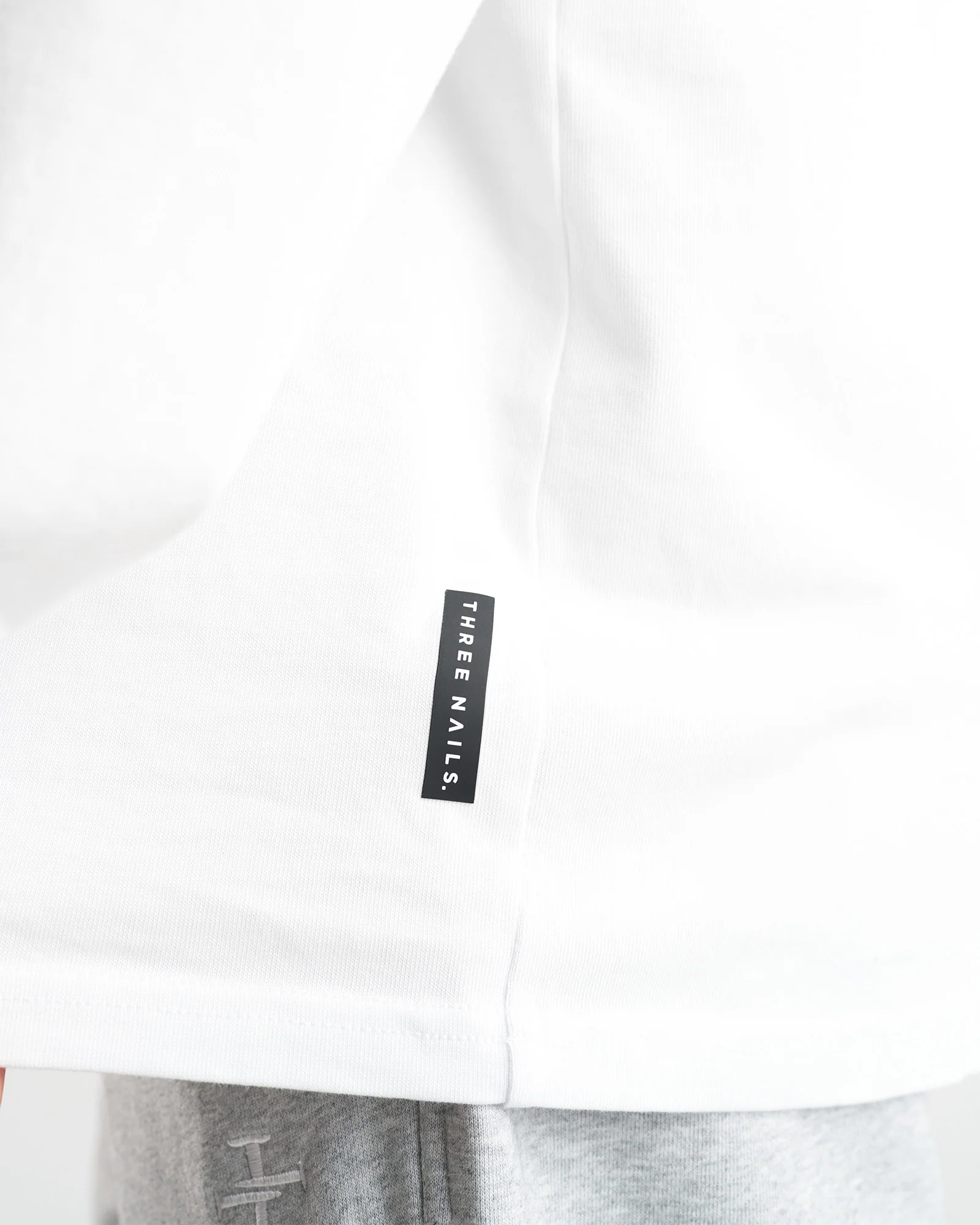 Heavyweight Cotton Oversized Long Sleeve "FHG" - White - Image 4