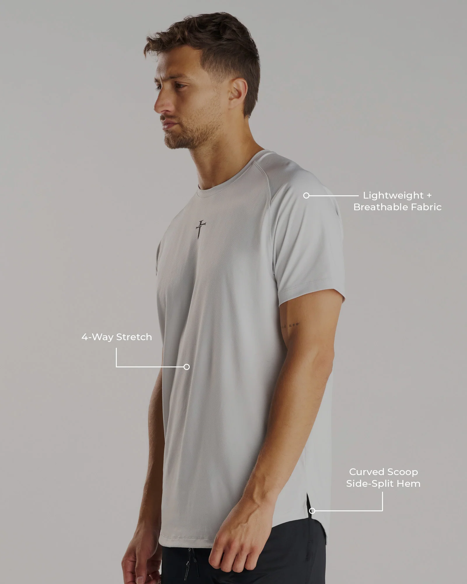 Pro-Tech Tee "Cross" - Stone - Image 4
