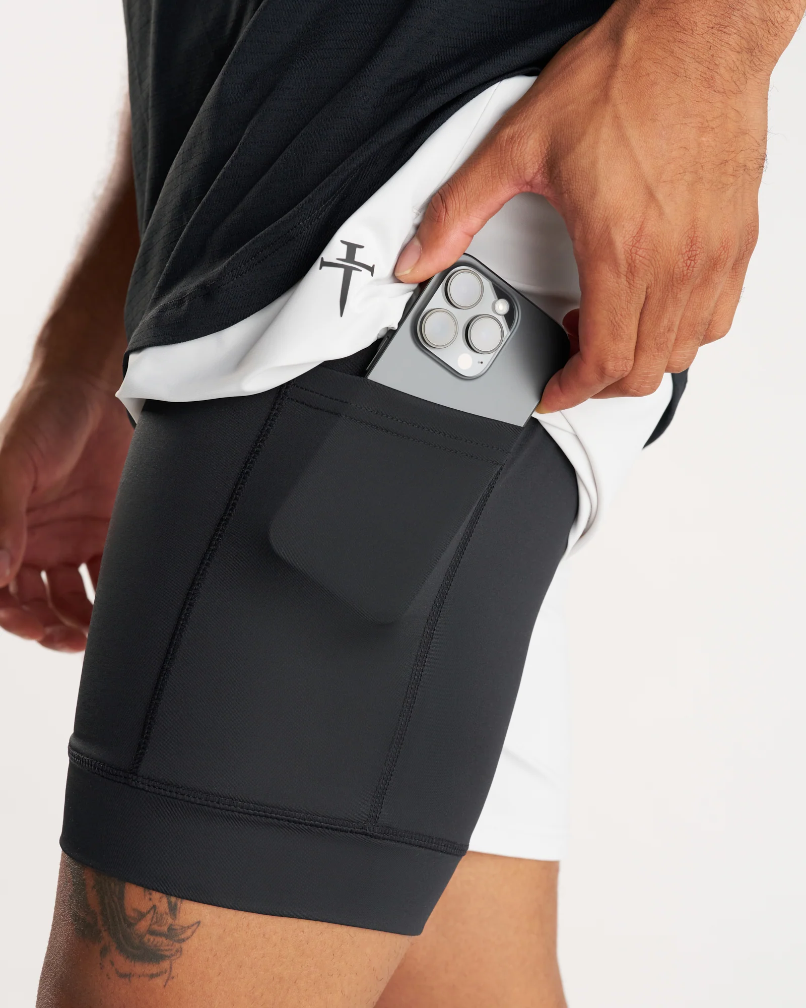 Vapor-Lite™ Liner Short "Cross" - Stone - Image 4
