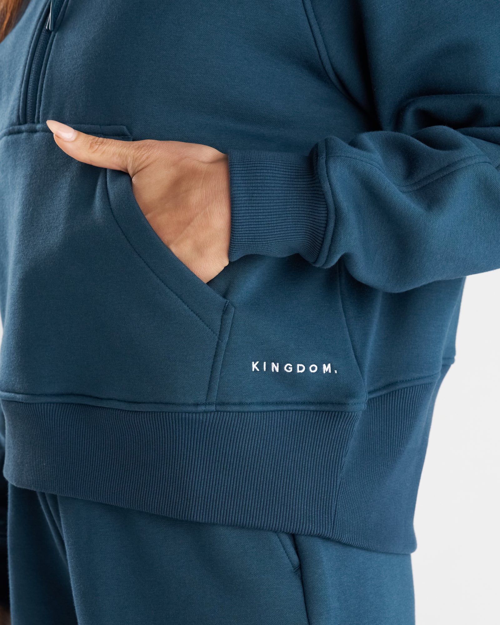 Women's Signature Fleece Half-Zip Hoodie - Midnight Navy - Image 4